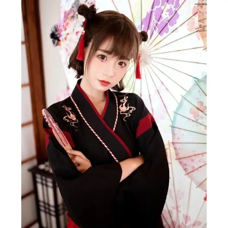 black japanese kimono robe