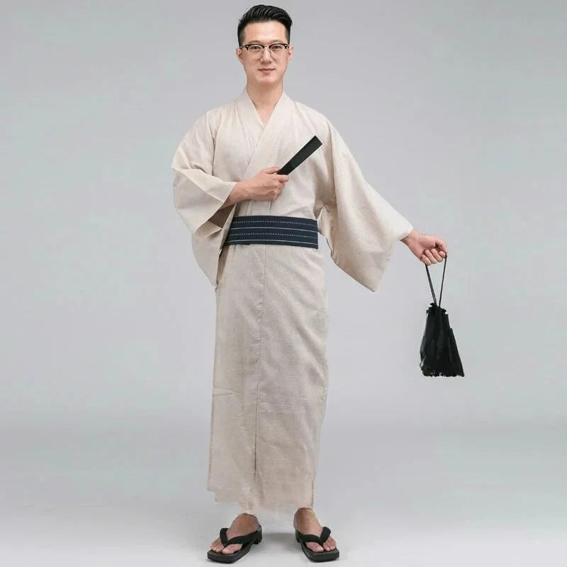 man wearing white yukata