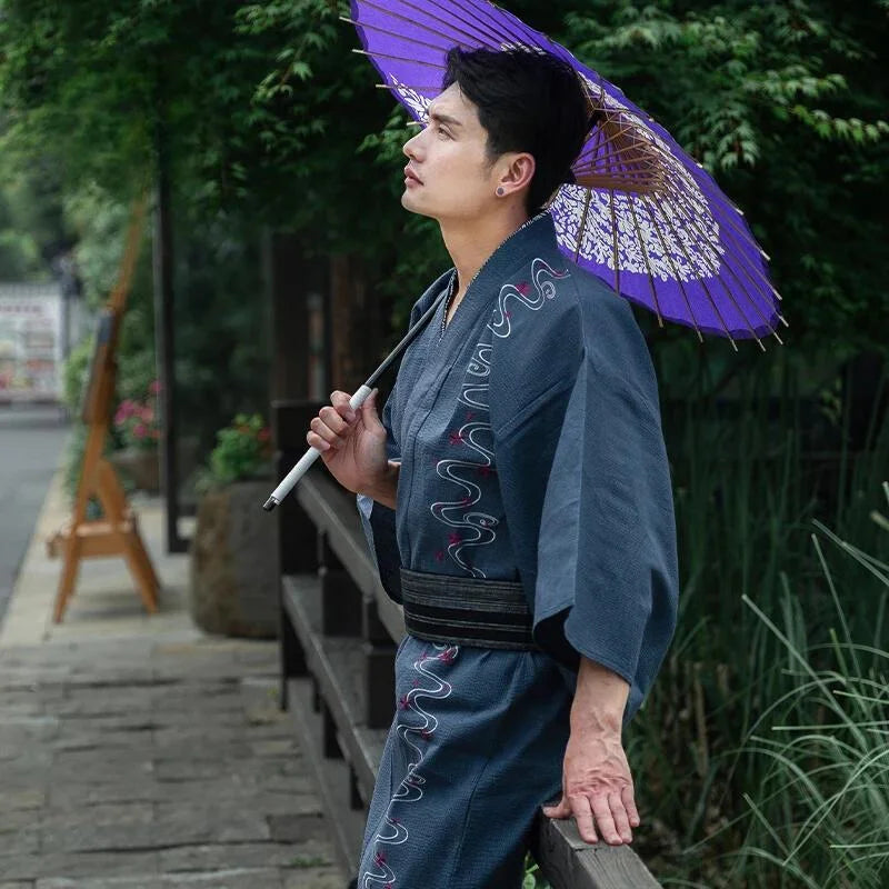 man wearing japanese kimono men