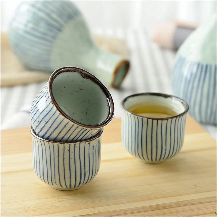 cups of a sake ceramic set