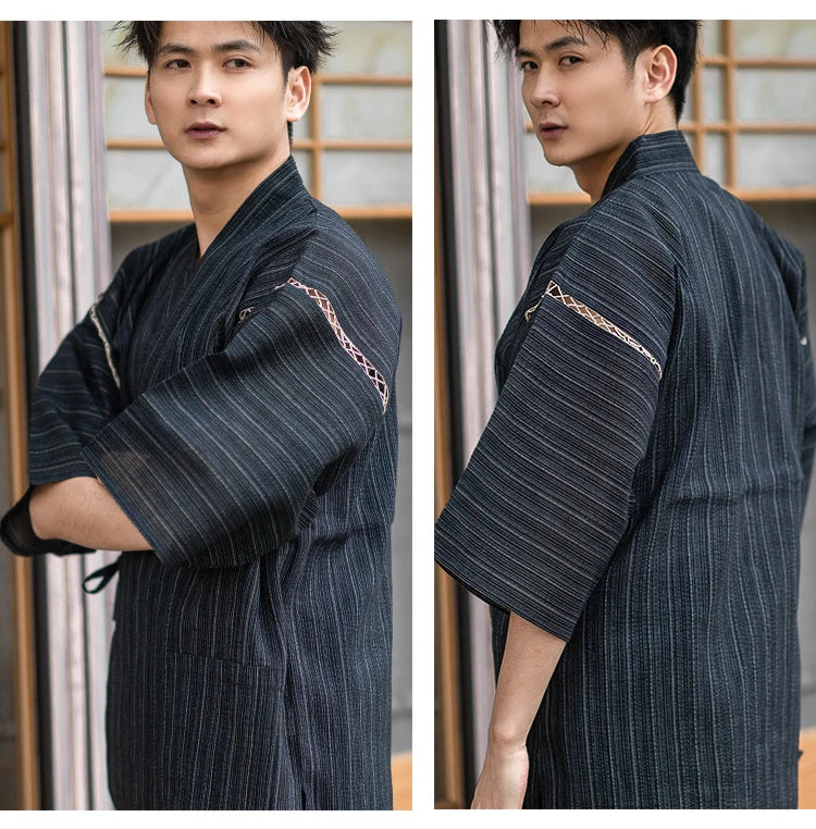 details of mens short kimono