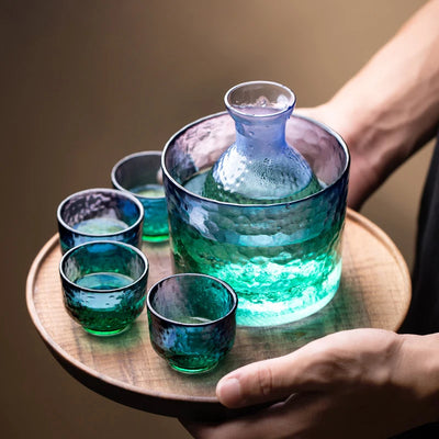 glass cold sake set