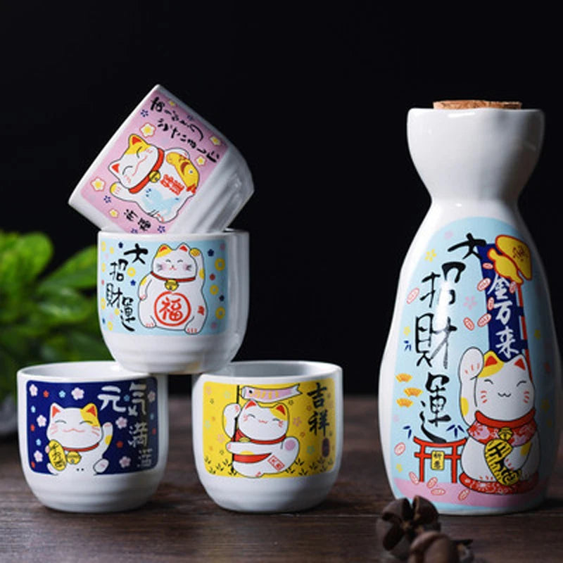 cat sake set