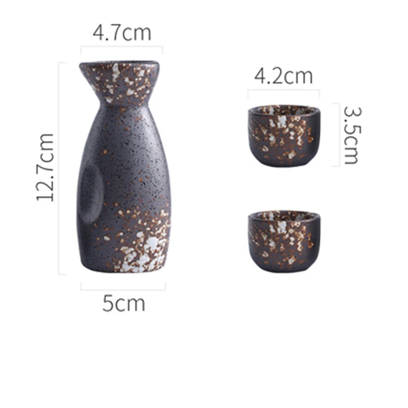 dimensions of a sake carafe set