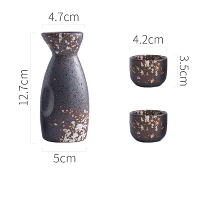 dimensions of a sake carafe set