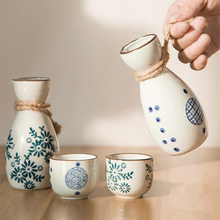 traditional japanese sake set on a table