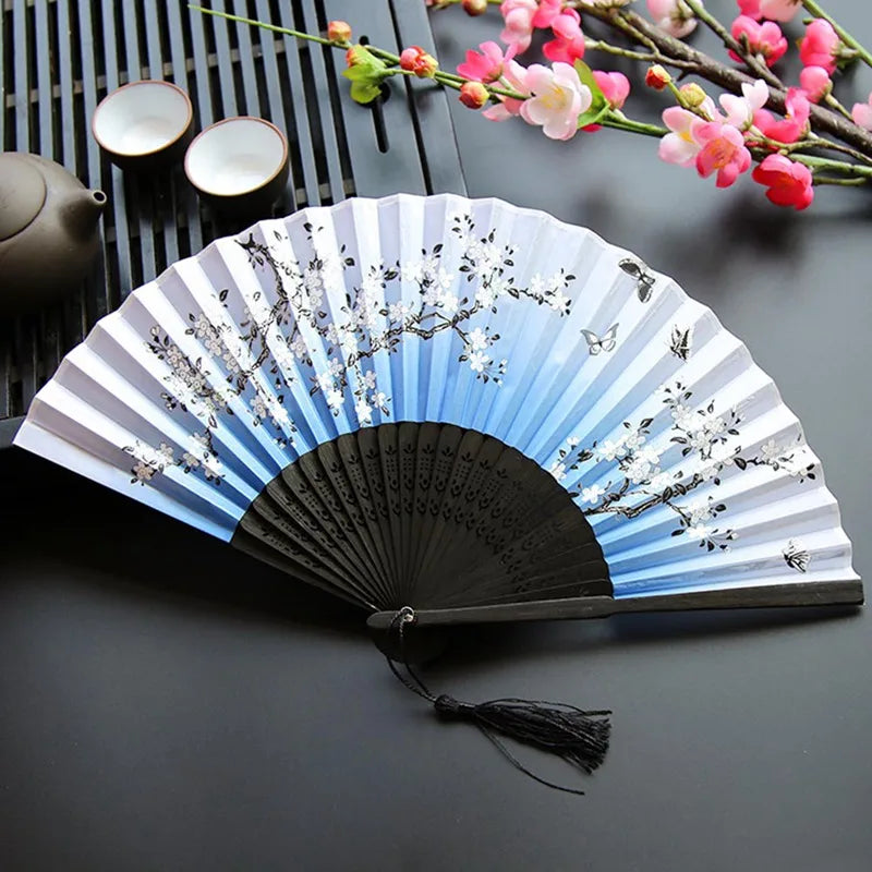 blue traditional japanese fans