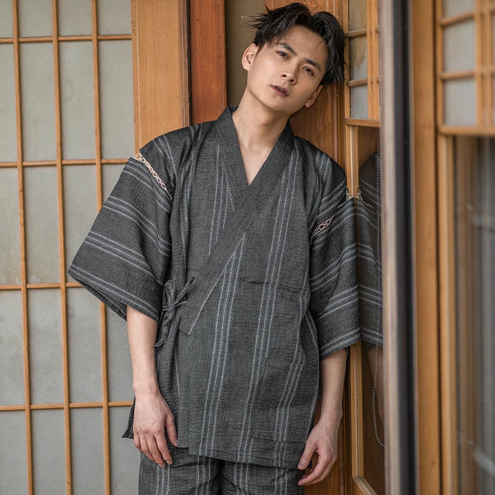 mens short kimono robe