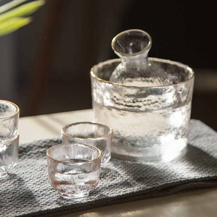 sake glass set serving