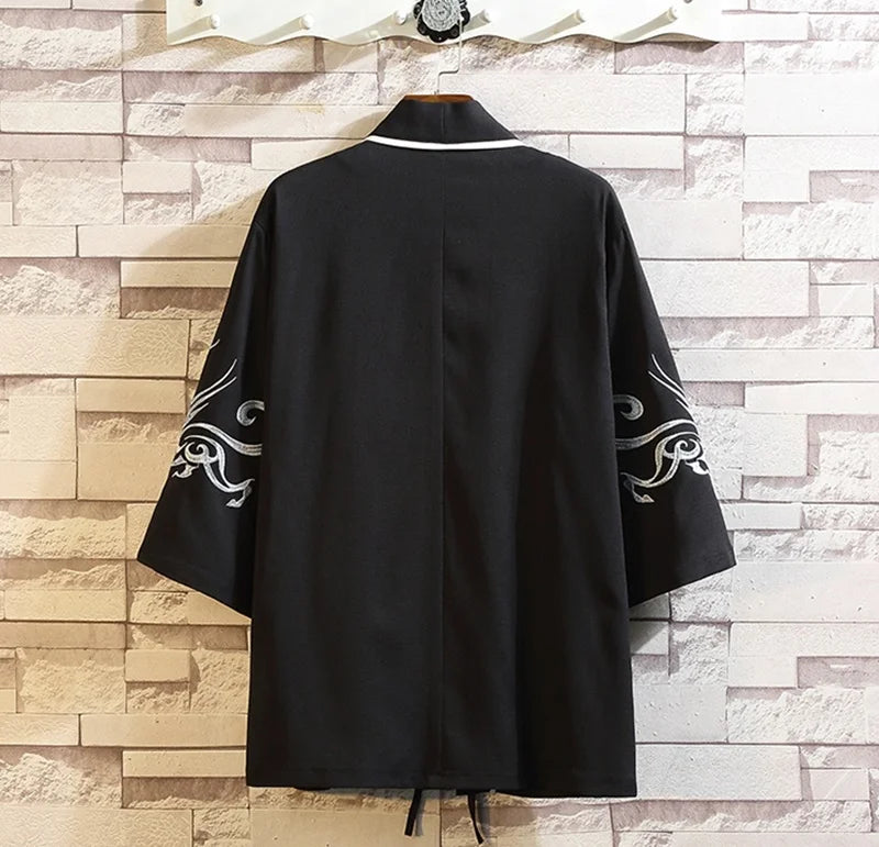 black cotton kimono jacket