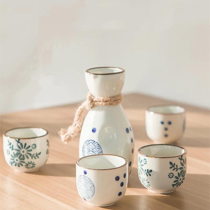 traditional japanese sake set for drinking