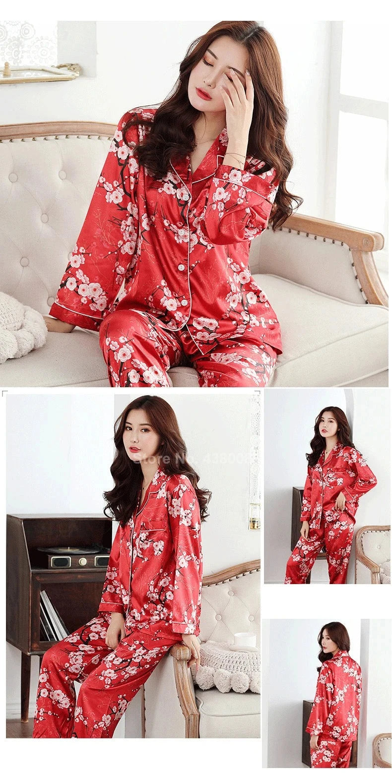 vibrant red japanese pajama set