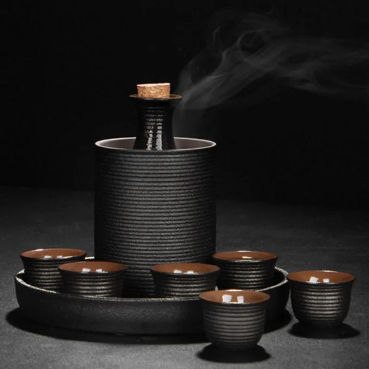 sake set with warmer