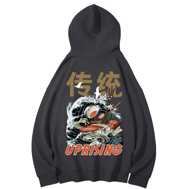 grey ramen noodle hoodie