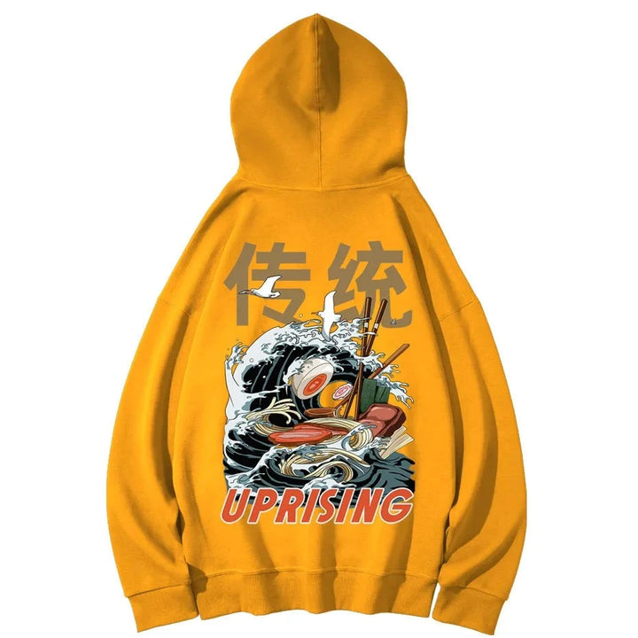 yellow ramen noodle hoodie