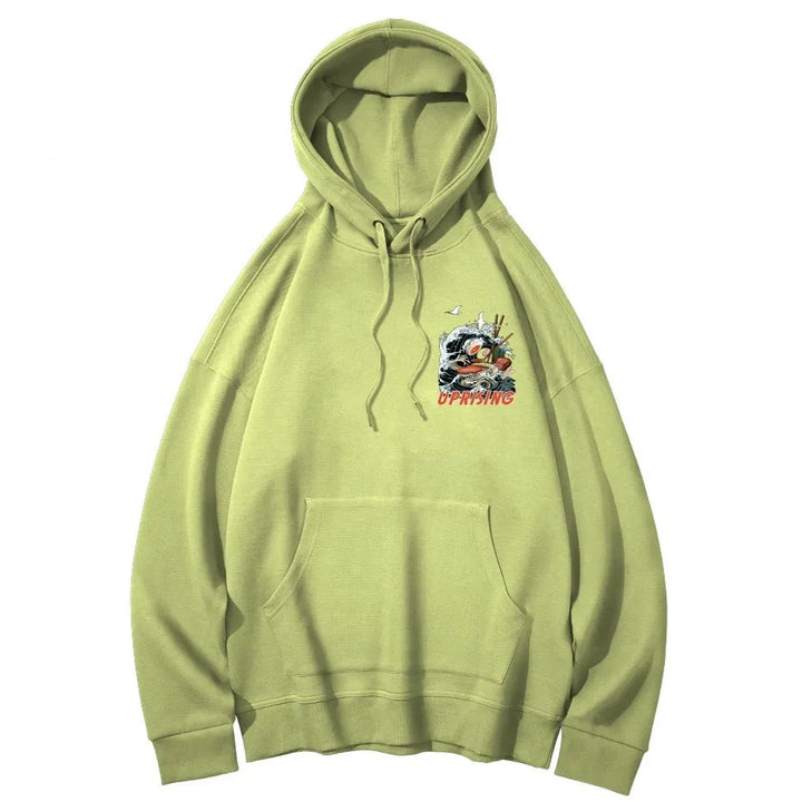 front of green ramen noodle hoodie