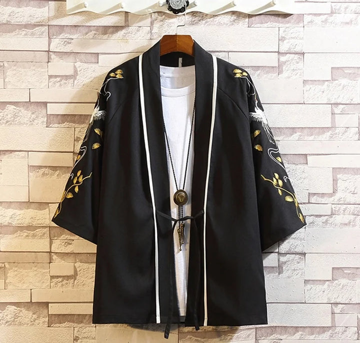 black crane kimono jacket