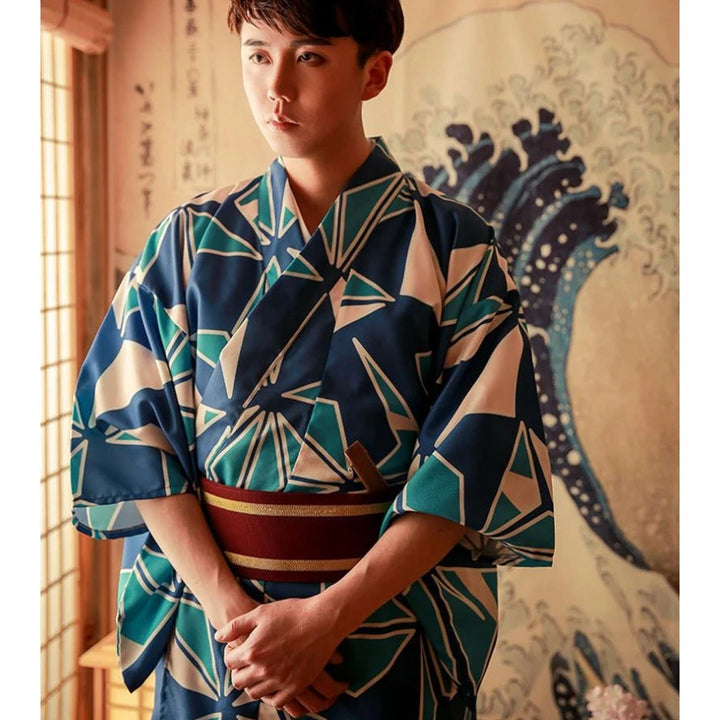 man-wearing-blue-kimono