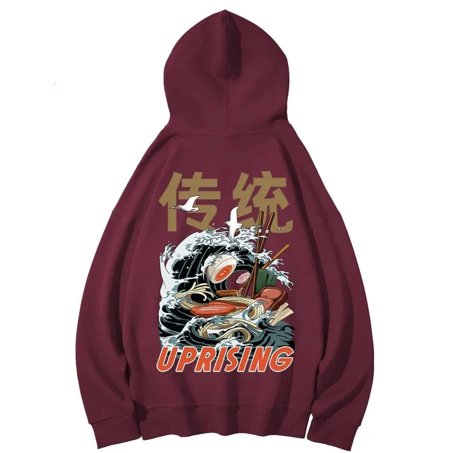 brown ramen noodle hoodie