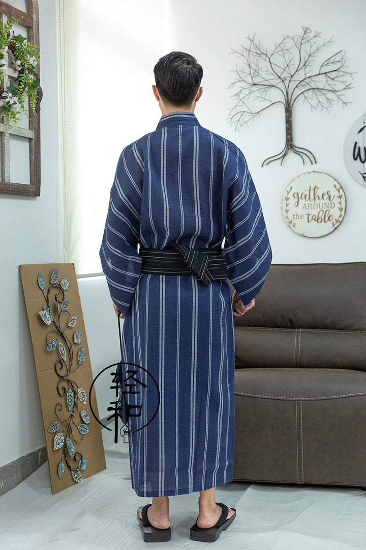 blue and white yukata