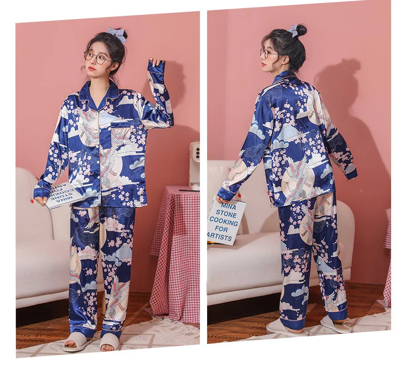 woman with japanese pyjama set dress