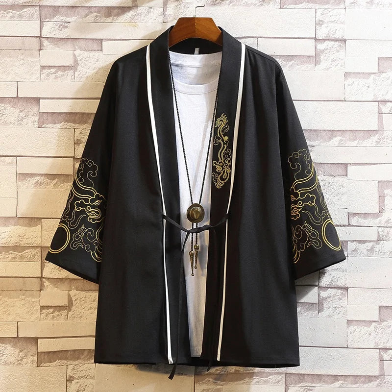 black silk kimono jacket