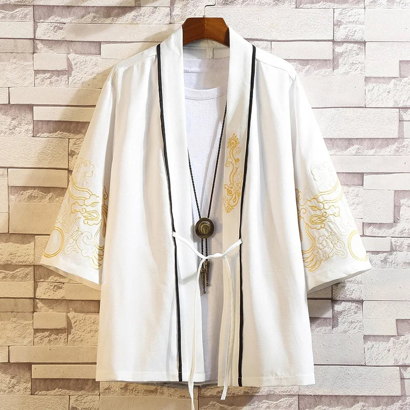 white silk kimono jacket