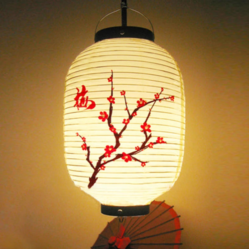 white cherry blossom lantern