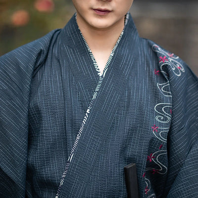 details of mens kimono robe