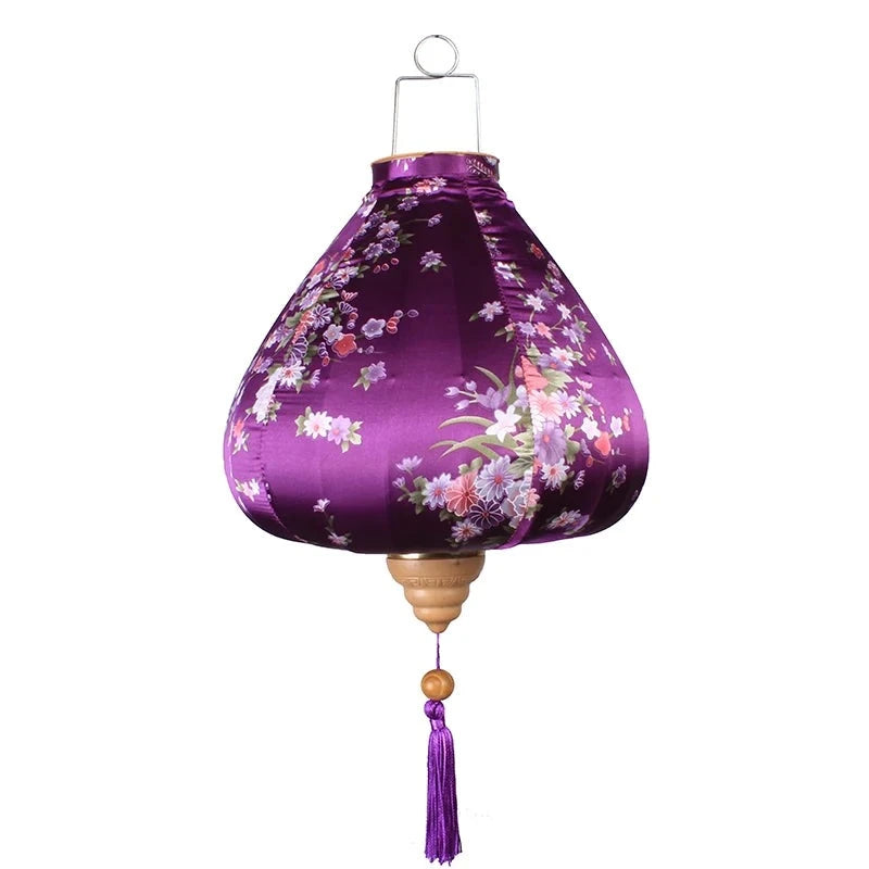 purple silk paper lanterns