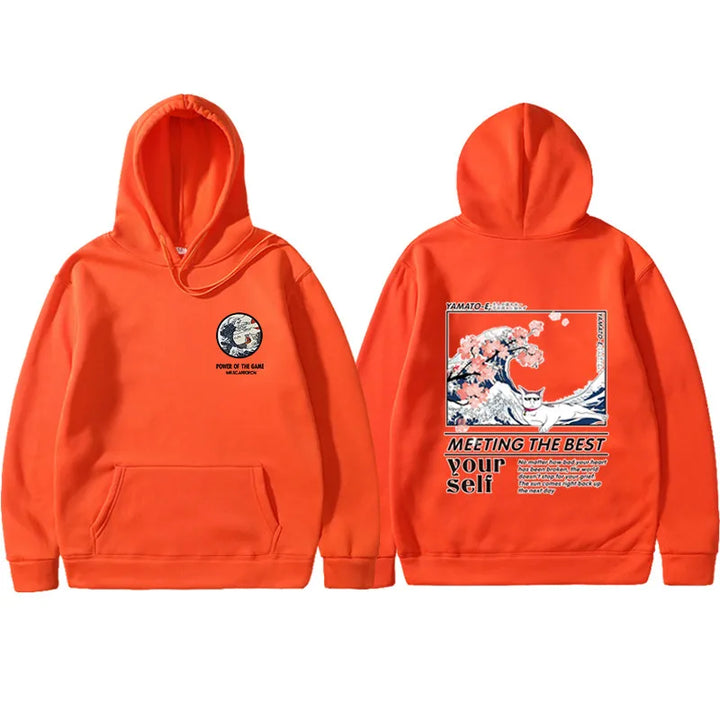 orange the great wave off kanagawa hoodie