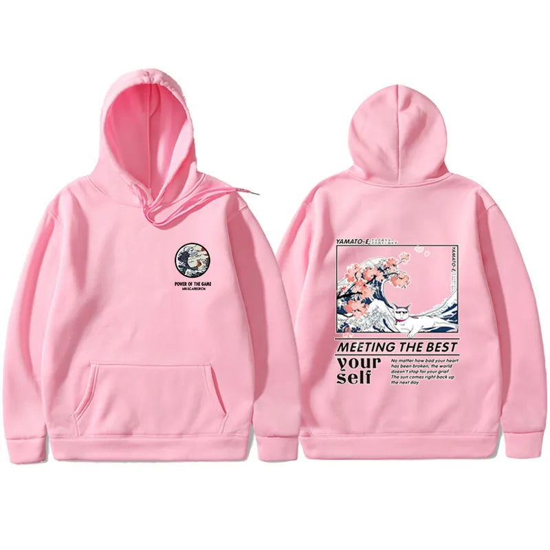 pink the great wave off kanagawa hoodie