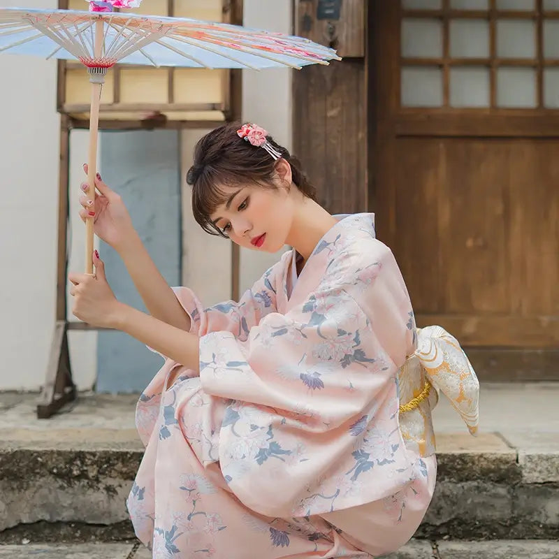 pink kimono robe