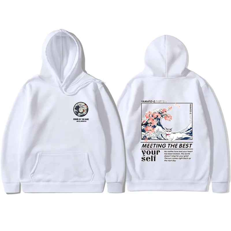 white the great wave off kanagawa hoodie