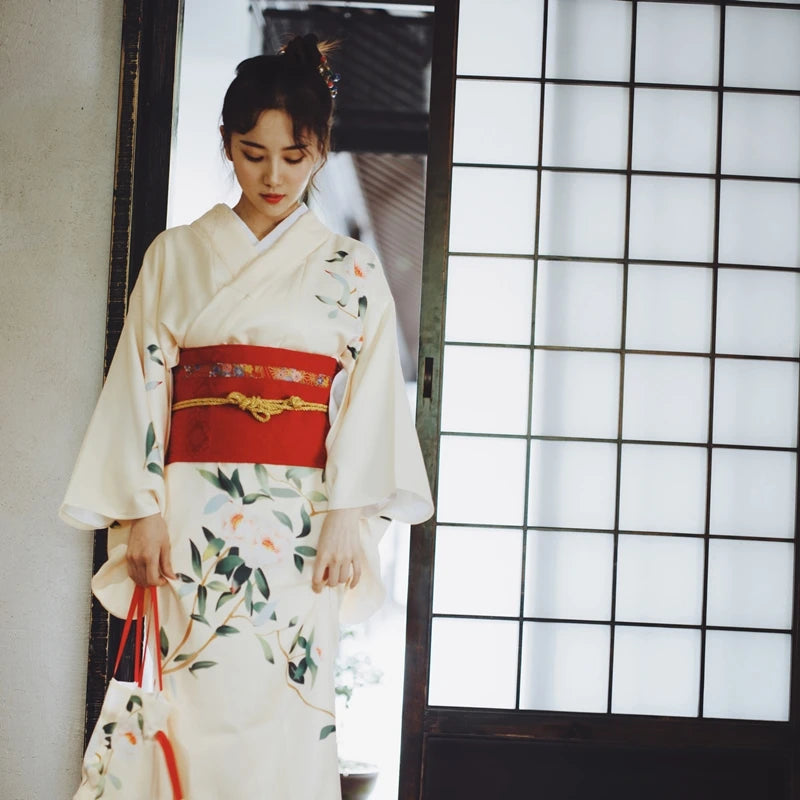 woman wearing white linen kimono