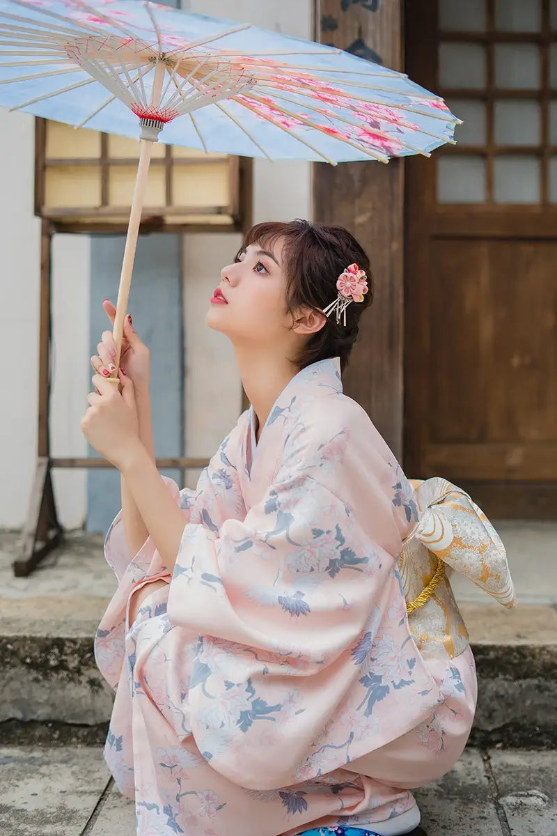 pink japanese kimono robe