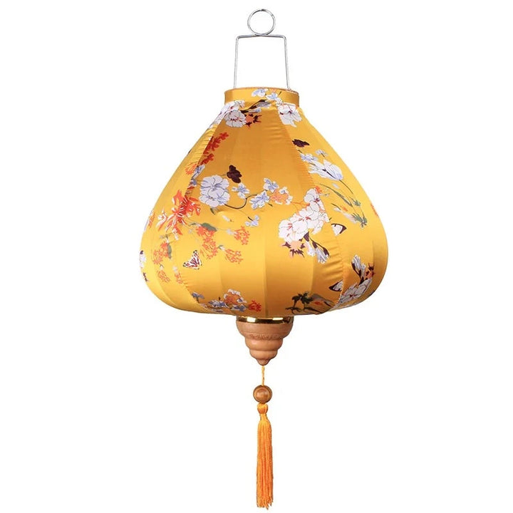 yellow vintage chinese silk lanterns