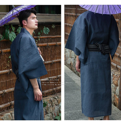 blue japanese kimono men