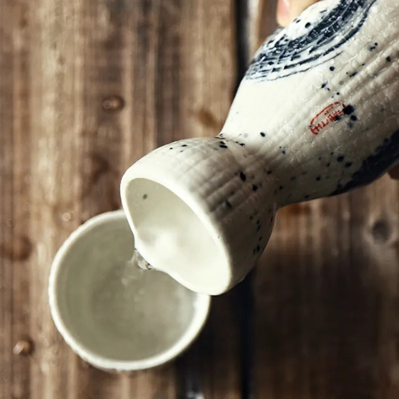 bottle and cup of authentic sake set