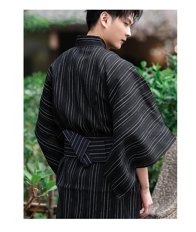 details of mens silk kimono