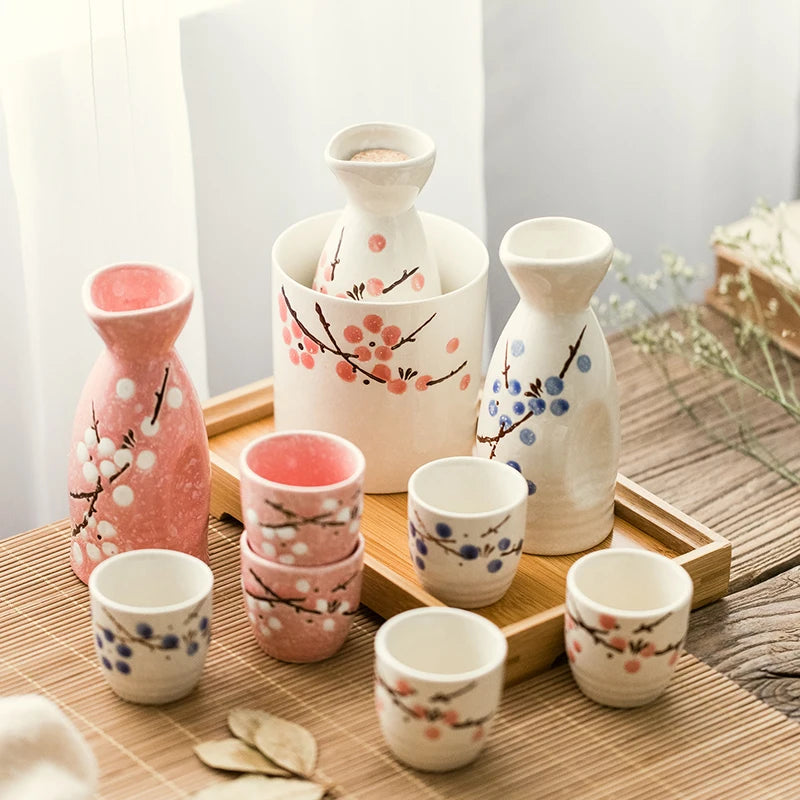 sake set cherry blossom