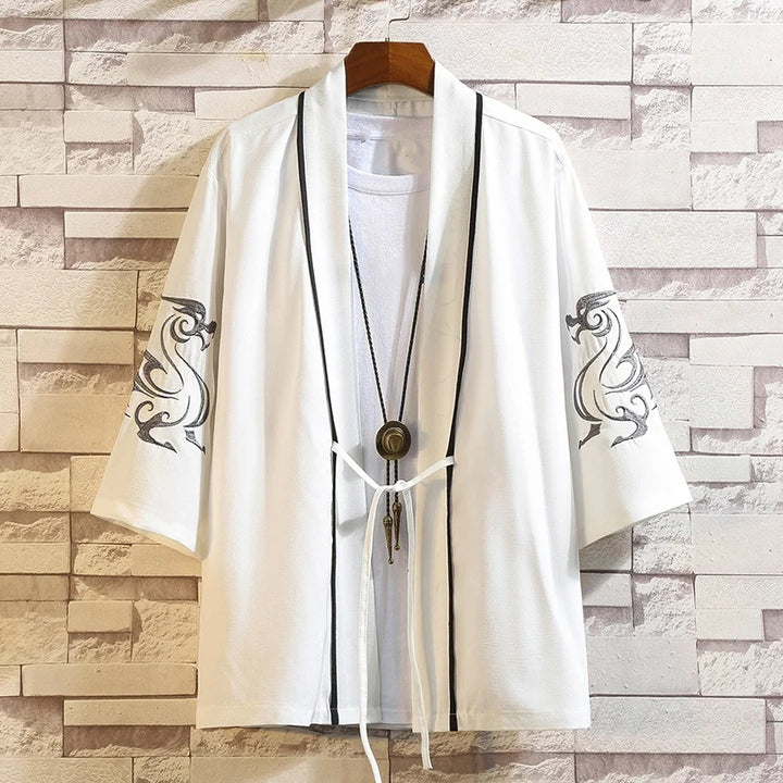 white cotton kimono jacket