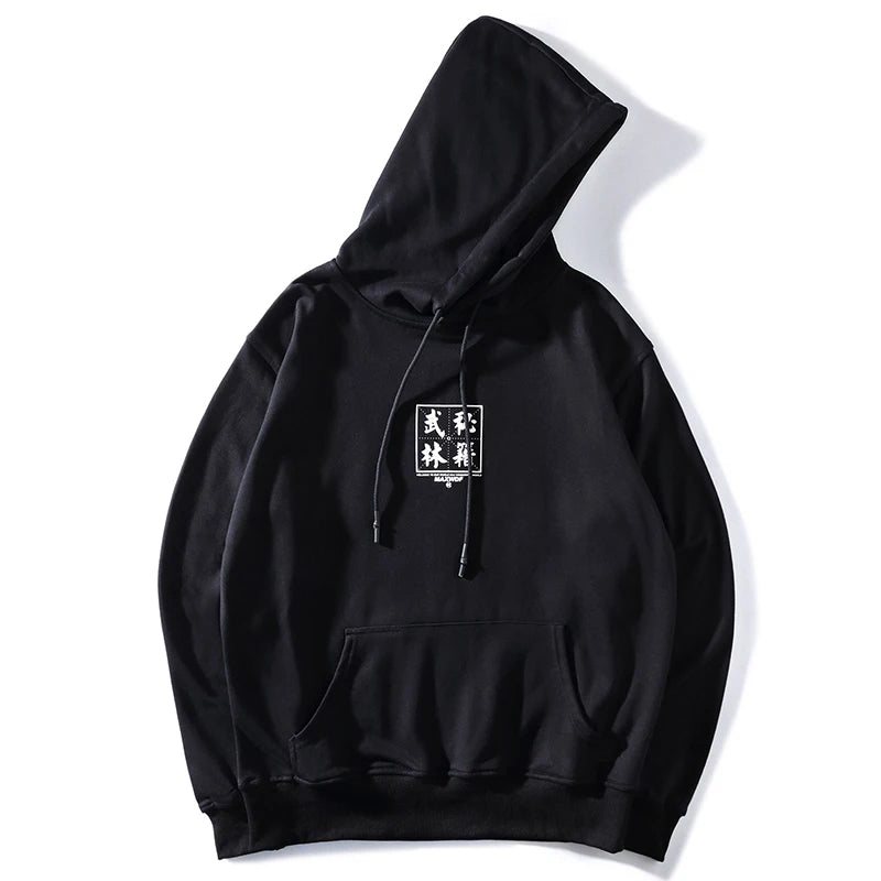 mockup of a black hoodie japanese writing