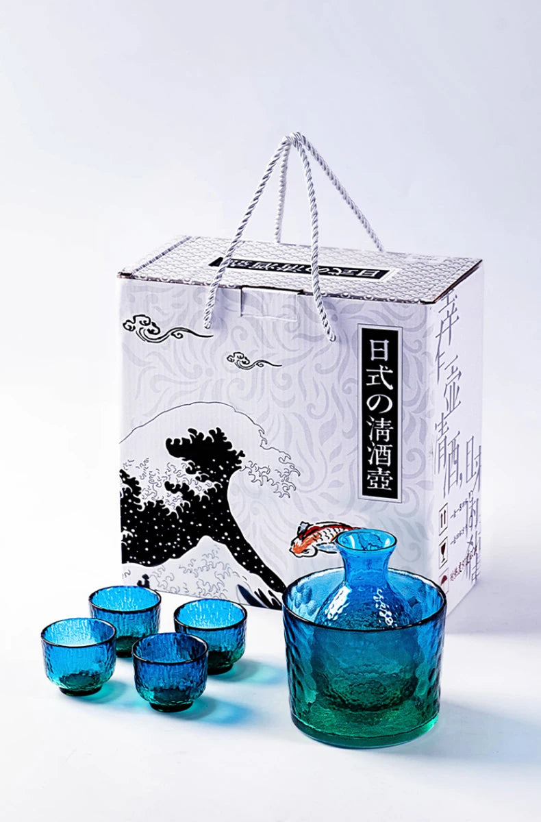 packaging of glass cold sake set