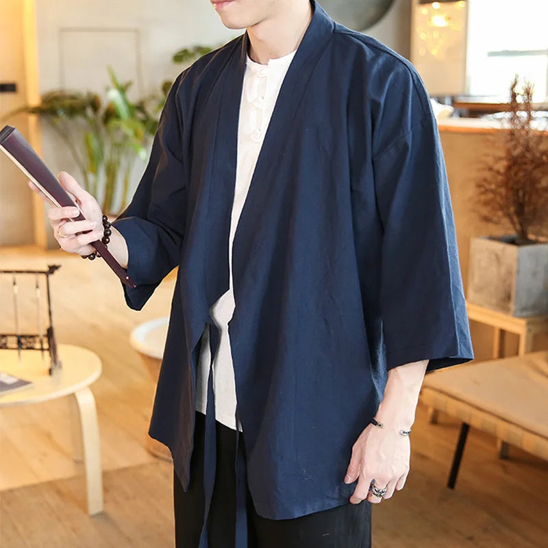blue traditional japanese kimono jacket