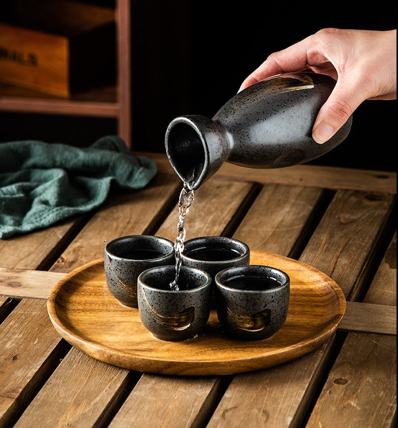 serving with japanese sake drink set