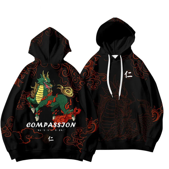 japanese black hoodie