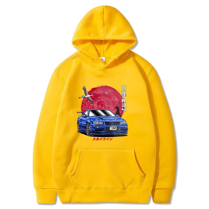 yellow nissan gtr hoodie