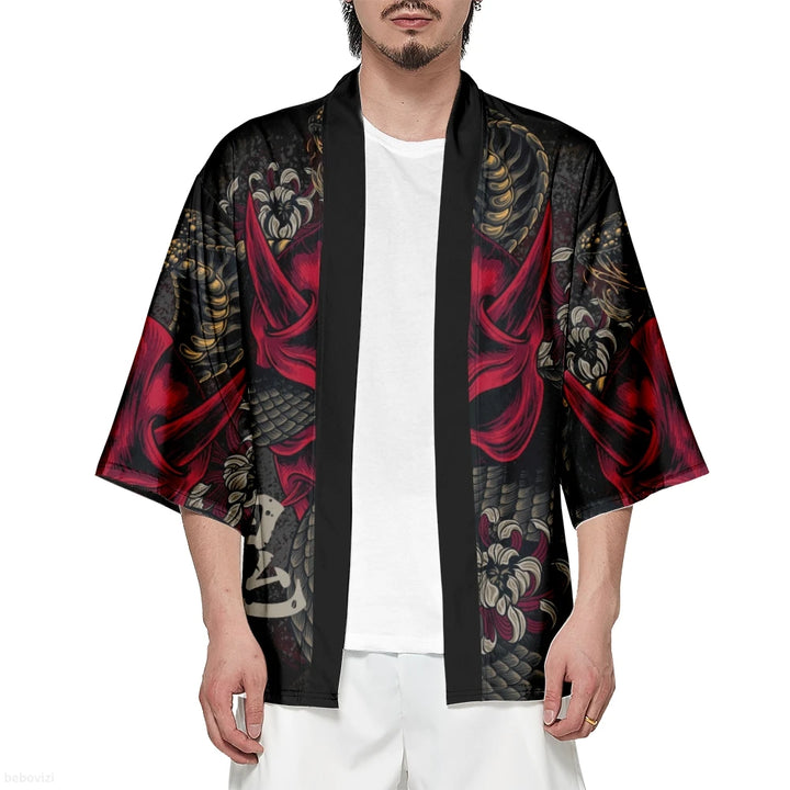 men wearing snake kimono