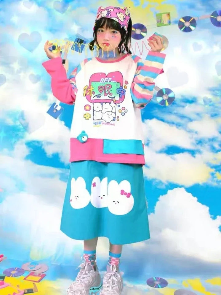 japanese woman wearing kawaii hoodie